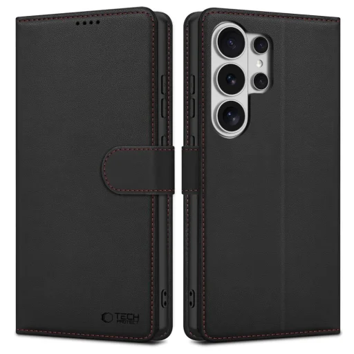 Samsung Galaxy S26 Ultra Tech-Protect Wallet puzdro, čierno-červené - 1