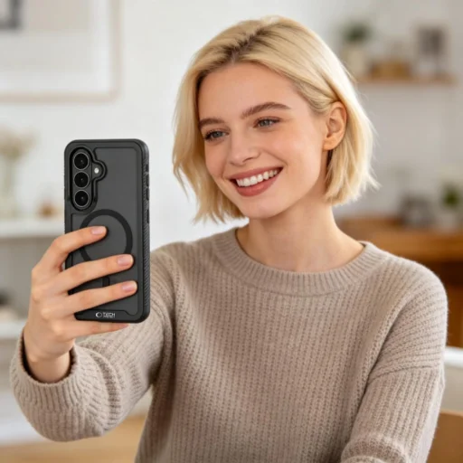 Samsung Galaxy A57 5G Matný Čierny Tech-protect Defense Magsafe obal - 5