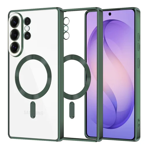 Samsung Galaxy S26 Ultra Hlbokozelené Techsuit Luxusné Krištáľové MagSafe puzdro - 1