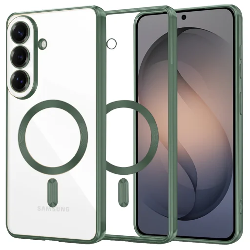 Samsung Galaxy S26 hlbokozelený Techsuit - Luxusné kryštálové MagSafe puzdro - 1