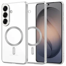 Samsung Galaxy S26 Ezüst Techsuit Luxury Crystal MagSafe tok