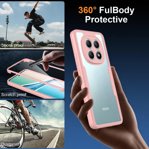 Xiaomi Redmi Note 15 4G Ružový Techsuit - ColorVerse 360 Séria + ochranné sklo na displej a puzdro - 6