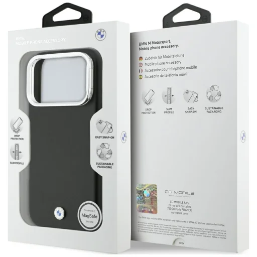 iPhone 17 Pro BMW M Kovové logo MagSafe čierne puzdro - 8