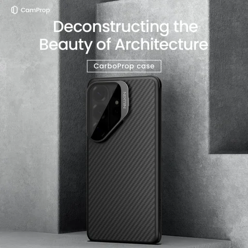 Samsung Galaxy S26 Ultra Čierna/Priehľadná Nillkin CarboProp Aramid Magnetické Puzdro - 3