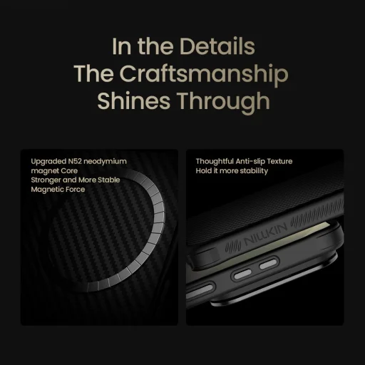 Samsung Galaxy S26 Ultra Čierna/Priehľadná Nillkin CarboProp Aramid Magnetické Puzdro - 8