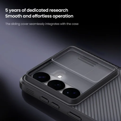 Samsung Galaxy S26+ Priehľadné čierne Nillkin CamShield PRO tvrdé puzdro - 3