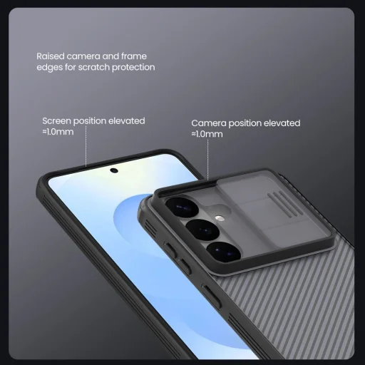 Samsung Galaxy S26+ Priehľadné čierne Nillkin CamShield PRO tvrdé puzdro - 4