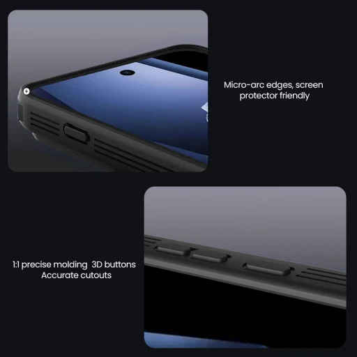 OnePlus 15R Priehľadné čierne Nillkin CamShield PRO tvrdé puzdro - 7