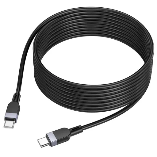 Silikónový kábel USB C - USB C Hoco 3A 60W 3 m X109 čierny - 6