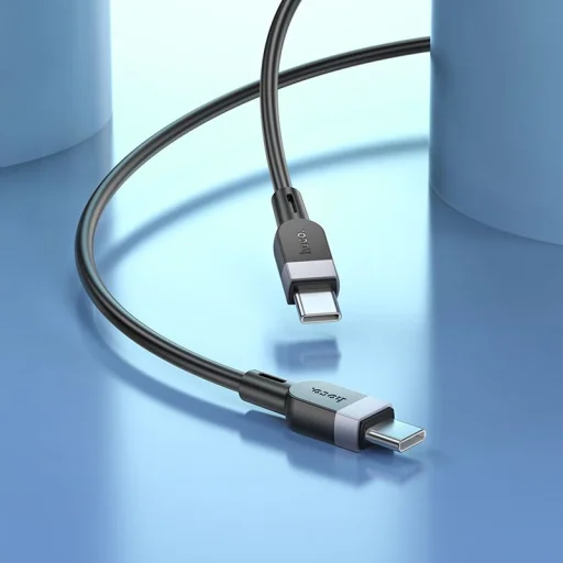 Silikónový kábel USB C - USB C Hoco 3A 60W 3 m X109 čierny - 8