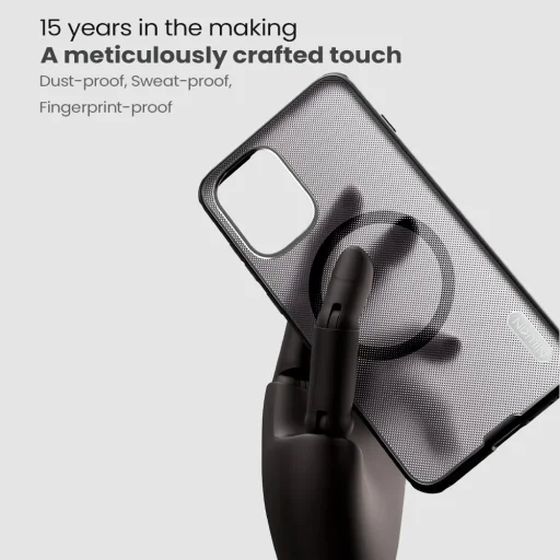 OnePlus 15R Priehľadný Čierny Nillkin Super Frosted PRO Magnetický Zadný Kryt - 4