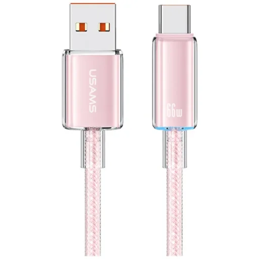USB-C USAMS Cloud Series US-SJ658 6A USB-A - USB-C 1.2m ružová - 1