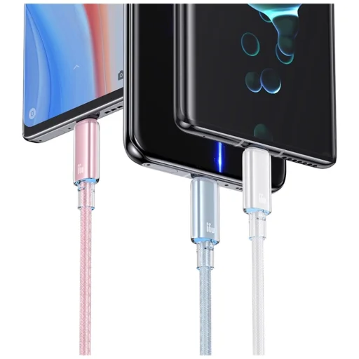 USB-C USAMS Cloud Series US-SJ658 6A USB-A - USB-C 1.2m ružová - 5