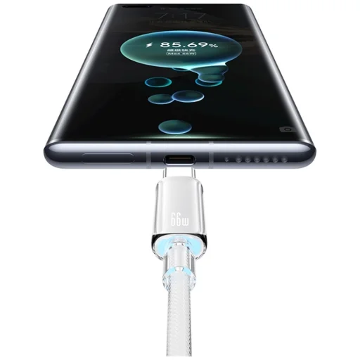 USB-C USAMS Cloud Series US-SJ658 6A USB-A - USB-C 1.2m ružová - 6