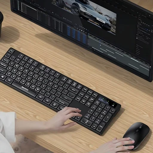 Yesido - Bezdrôtový set klávesnice a myši (KB42) - 2.4GHz, 1000DPI, Plug&Play, smart čip - Čierna - 6