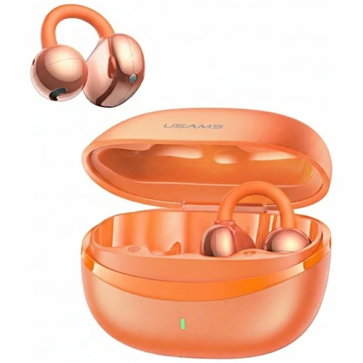 Bluetooth slúchadlá TWS USAMS R03 Echo Clip-on Bluetooth 6.0 bezdrôtové oranžové - 1