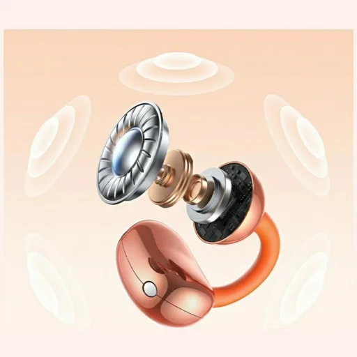 Bluetooth slúchadlá TWS USAMS R03 Echo Clip-on Bluetooth 6.0 bezdrôtové oranžové - 4