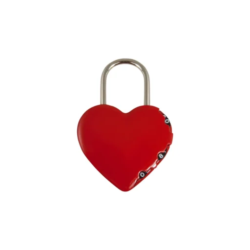 STANLEY S742-065 srdcový visiaci zámok, 40 mm, s číselnou kombináciou, červený - 1