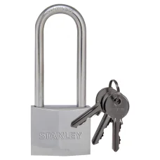 STANLEY S742-017 pochrómovaná mosadzná visacia zámka, 50 mm, s 3 kľúčmi