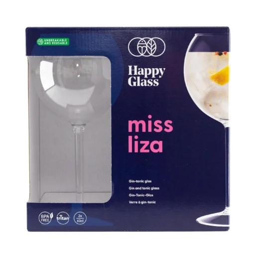 HappyGlass Miss Liza nerozbitný pohár na gin-tonic, 63 cl, bez BPA, potravinárska kvalita, 2 ks / sada - 3