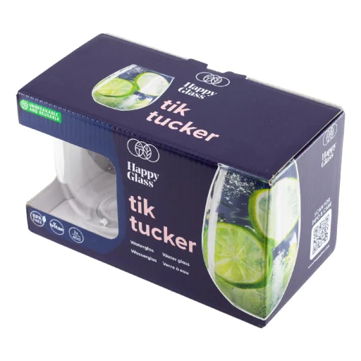 HappyGlass Tik Tucker nerozbitný objemný pohár na vodu, 40 cl, bez BPA, potravinárska kvalita, 2 ks / súprava - 2
