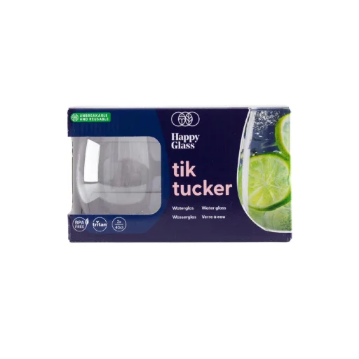 HappyGlass Tik Tucker nerozbitný objemný pohár na vodu, 40 cl, bez BPA, potravinárska kvalita, 2 ks / súprava - 3