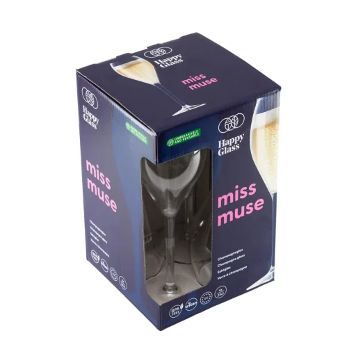 HappyGlass Miss Muse nerozbitný pohár na šampanské, 24 cl, bez BPA, potravinárska kvalita, 4 ks / súprava - 1