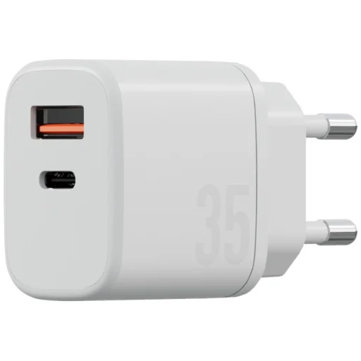 Biely Bazic Goport Velox Kit 1xUSB-C 1xUSB-A GaN 35W nástenná nabíjačka s opleteným káblom - 4