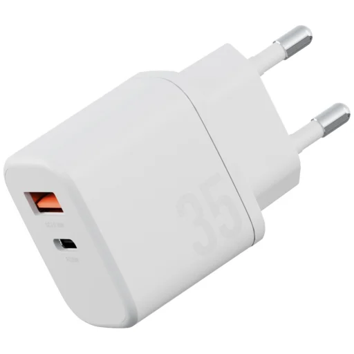 Biely Bazic Goport Velox Kit 1xUSB-C 1xUSB-A GaN 35W nástenná nabíjačka s opleteným káblom - 2