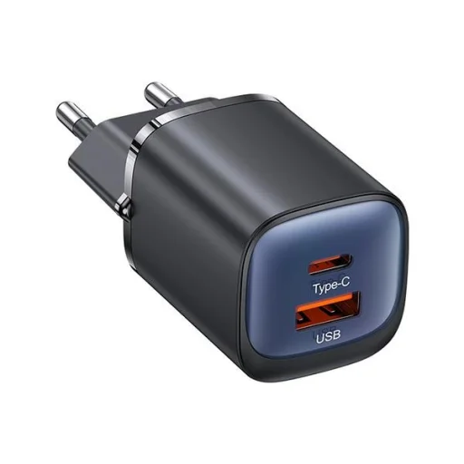 USAMS US-CC254 30W GaN USB-C/USB-A Rýchla nabíjačka Séria HC čierna - 1