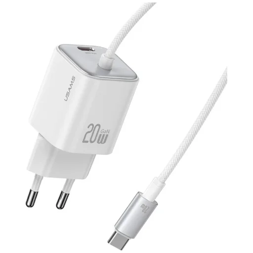 USAMS JC Series CC261 20W GaN Mini Rýchlonabíjačka 2xUSB-C Biela - 1