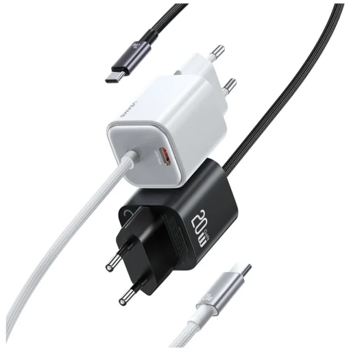 USAMS JC Series CC261 20W GaN Mini Rýchlonabíjačka 2xUSB-C Biela - 3