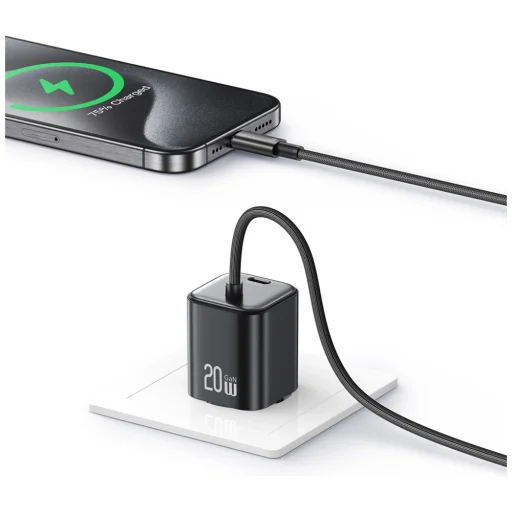 USAMS JC Series CC261 20W GaN Mini Rýchla Nabíjačka 2xUSB-C Čierna - 6