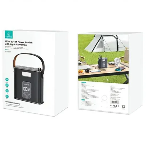 USAMS Powerbank 80000mAh 130W 2C+3AQC3.0+PD Gyors Töltés fekete/fekete STXLOGTC01 (US-CD196) + U-kábel - 8