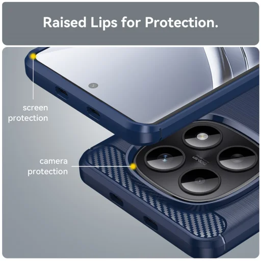 Xiaomi Redmi Note 15 5G / Note 15 4G / Poco M8 5G Kék Techsuit Carbon Silicone tok - 3