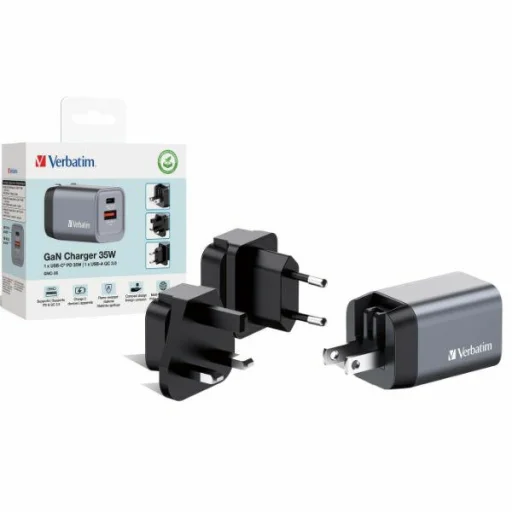 Verbatim GaN 35W sieťová nabíjačka USB-C/USB-A + EU/UK/US adaptér GNC-35 32200 - 4