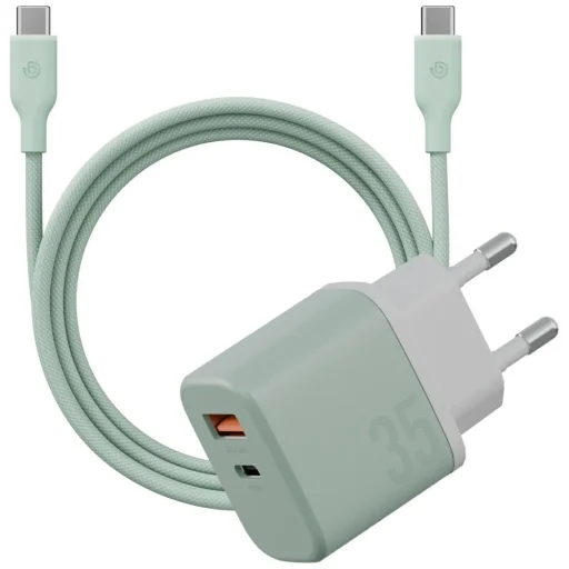 Bazic GoPort Velox Kit Nástenná nabíjačka USB-C/USB-A GaN 35W s káblom zelená - 1