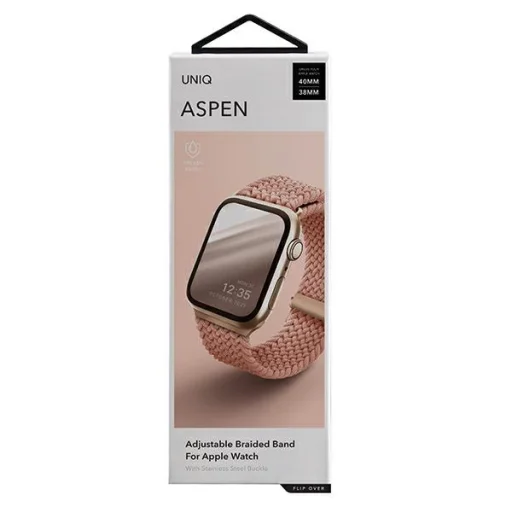 Apple Watch 40/38/41 mm UNIQ Aspen remienok pletený grapefruitovo ružový - 8