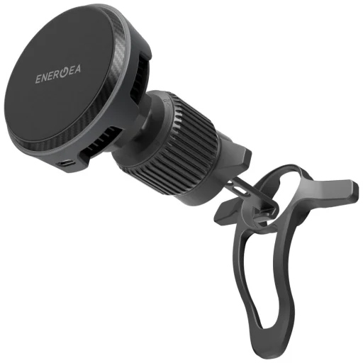 ENERGEA Magarctic Drive 25W Qi2 držiak do auta do vetracej mriežky / na palubnú dosku / na čelné sklo s 45W nabíjačkou do auta, sivý - 3