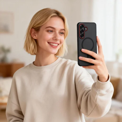 Samsung Galaxy S26+ Plus Magcam Magsafe puzdro Matné Čierno-červené - 8