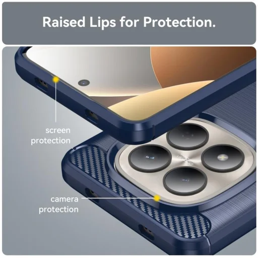 Xiaomi Redmi Note 15 Pro+ 5G / Poco M8 Pro 5G Kék Techsuit Carbon Silicone tok - 6