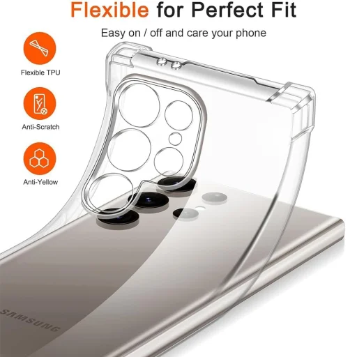 Samsung Galaxy S26 Ultra Priehľadné Techsuit Nárazuvzdorné Silikónové MagSafe Puzdro - 3