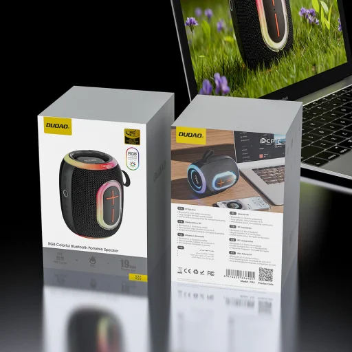 Dudao Y22 Bezdrôtový Reproduktor s RGB Podsvietením Bluetooth 5.3 - Čierny - 6