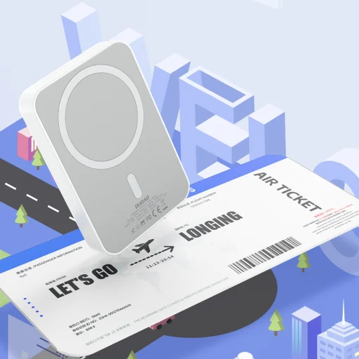 Dudao K26 powerbanka 10000mAh 20W USB-A / USB-C / MagSafe - Biely - 7