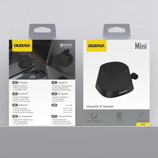 Dudao Y20 Vezeték nélküli Hangszóró Mágneses Tartóval Bluetooth 5.3 - Fekete - 8
