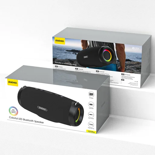  Dudao Y21 Pro Fekete Vezeték nélküli Hangszóró RGB Háttérvilágítással Bluetooth 5.3 - 80 W - 11