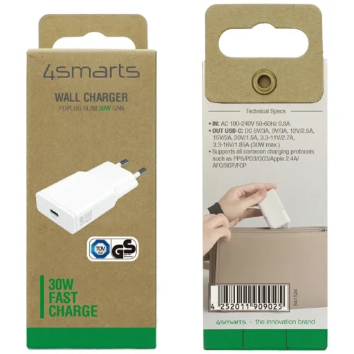 4smarts PDPlug Slim 30W GaN USB-C biela nástenná nabíjačka - 6