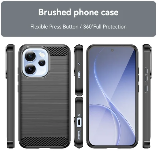 Oppo Reno15 Pro čierny Techsuit - karbónový silikónový kryt - 3