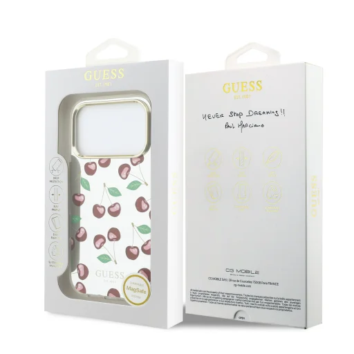 iPhone 17 Pro Guess TPU Trblietavé Čerešňové MagSafe puzdro - 7