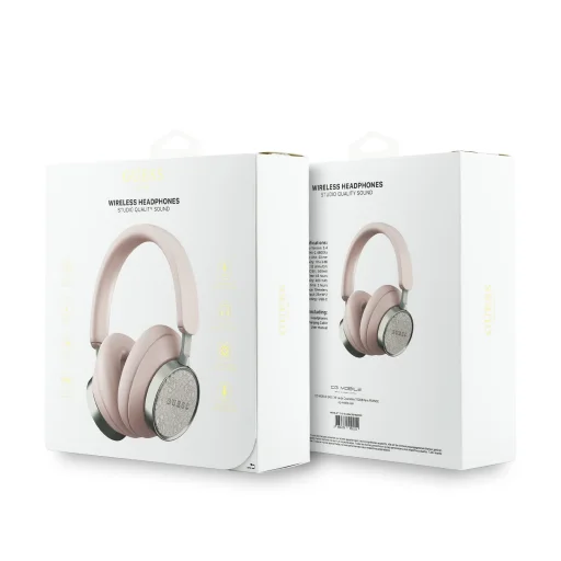  Guess 4G Classic Logo ENC Rózsaszín PU Bőr Vezeték nélküli Fejhallgató - 5